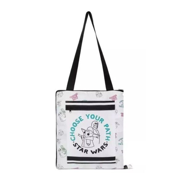 Disney Star Wars The Mandalorian Picnic Blanket Tote New V-I New Baby Yoda Grogu - Picture 4 of 6